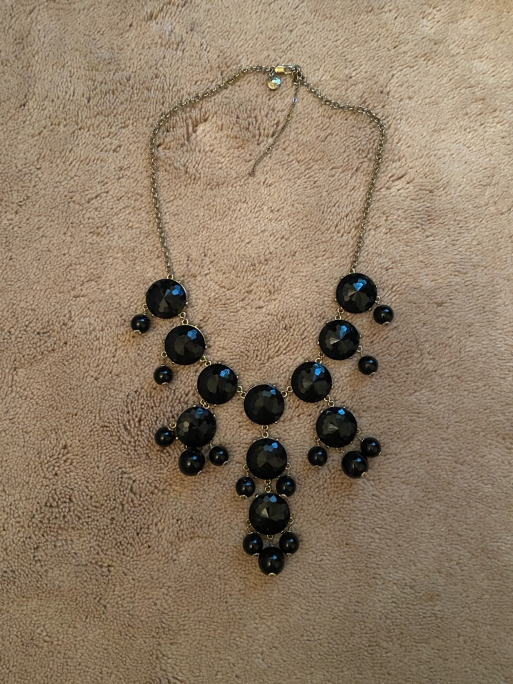 J. Crew Black Bubble Necklace — Statement Bib Necklace